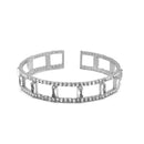 SILVER RHINESTONE CRYSTAL MEMORY COIL WIRE BRACELET