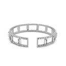 SILVER RHINESTONE CRYSTAL MEMORY COIL WIRE BRACELET