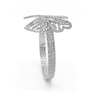 SILVER BUTTERFLY RHINESTONE CRYSTAL MEMORY WIRE BRACELET