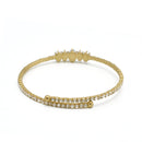 GOLD RHINESTONE CRYSTAL MEMORY WIRE BRACELET