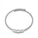 SILVER RHINESTONE CRYSTAL MEMORY WIRE BRACELET
