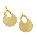 GOLD OFF-WHITE MARBLED RESIN DROP EARRINGS