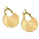 GOLD CREAME MARBLED RESIN DROP EARRINGS