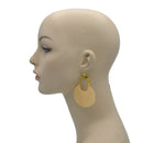 GOLD CREAME MARBLED RESIN DROP EARRINGS
