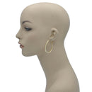 GOLD AND CREAM EPOXY OVAL EARRINGS