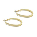GOLD AND CREAM EPOXY OVAL EARRINGS