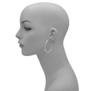 SILVER AND CREAM EPOXY OVAL EARRINGS