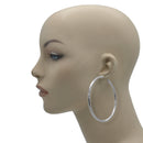 RHODIUM EXTRA LARGE HOOP EARRINGS