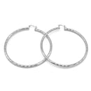 RHODIUM EXTRA LARGE HOOP EARRINGS