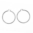 RHODIUM EXTRA LARGE HOOP EARRINGS