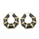 GOLD BLACK EPOXY BAMBOO EARRINGS