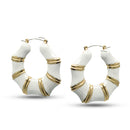 GOLD WHITE EPOXY BAMBOO EARRINGS