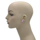 GOLD AND PURPLE SQUARE STUD EARRINGS