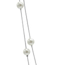 SILVER AND CREAM PEARL 2 ROW LAYER NK AND EAR SET