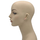 GOLD ROSE CRYSTAL 3 PAIR SET GRADUATED STUD EARRINGS