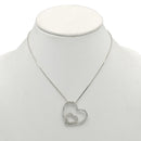 SILVER RHINESTONE HEART PENDANT NECKLACE