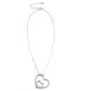 SILVER RHINESTONE HEART PENDANT NECKLACE
