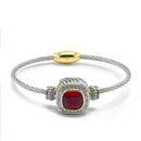 TWO TONE RED CRYSTAL CLASSIC CABLE BRACELET