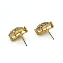 GOLD AND MULTI BUTTERFLY SQUARE STUD EARRINGS