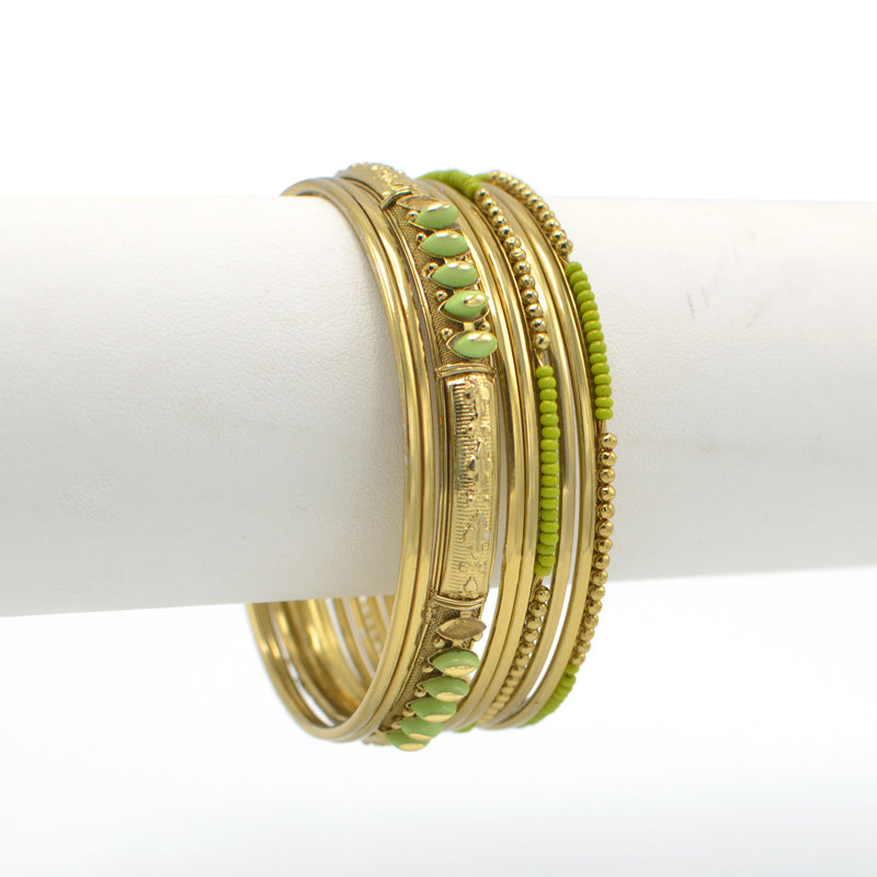 GOLD OLIVE 8 PCS BANGLE SET