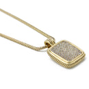 GOLD PAVE CRYSTAL ENGRAVED PENDANT NECKLACE 12504EH-GD(FC15)