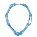 SILVER TURQUOISE AND BLUE BEADS LAYER NECKLACE