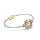 TWO-TONE CHAMPAGNE CRYSTAL CLASSIC CABLE BRACELET