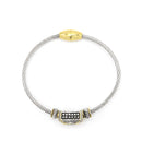 TWO-TONE CLEAR CRYSTAL CLASSIC CABLE BRACELET