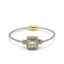 TWO-TONE CLEAR CRYSTAL CLASSIC CABLE BRACELET