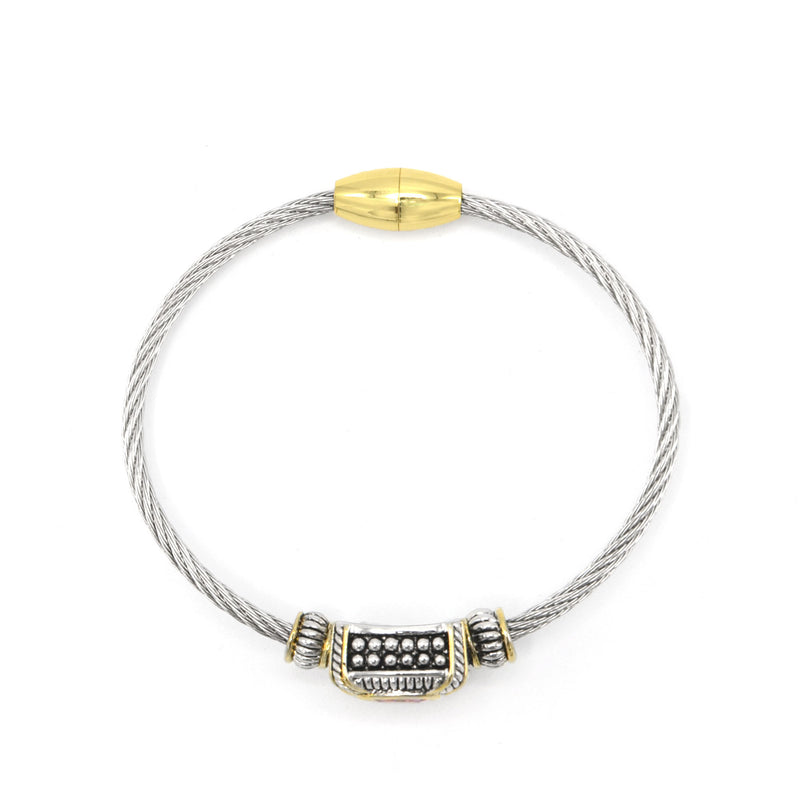 TWO-TONE ROSE CRYSTAL CLASSIC CABLE BRACELET