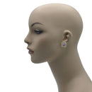 TWO TONE AMETHYST CRYSTAL SQUARE EARRINGS SET