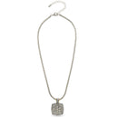 TWO TONE CHAMPAGNE CRYSTAL SQUARE PENDANT BOX CHAIN NECKLACE