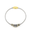 TWO-TONE BLACK CRYSTAL CLASSIC CABLE BRACELET