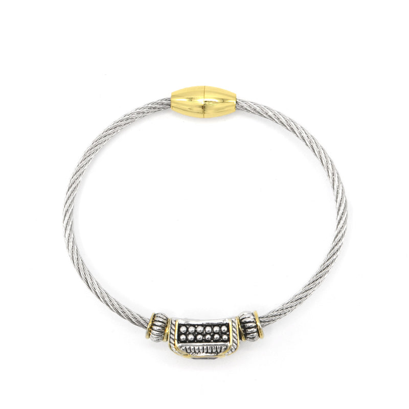 TWO-TONE BLACK CRYSTAL CLASSIC CABLE BRACELET