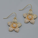 GOLD CRYSTAL FLOWER EARRINGS