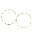 GOLD ROUND 4.75" INCH DIAMETER LARGE AND THIN HOOP EARRINGS