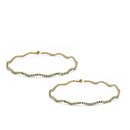 GOLD RHINESTONE HOOP EARRINGS 3" INCH DIAMETER