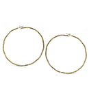 GOLD RHINESTONE HOOP EARRINGS 3" INCH DIAMETER
