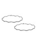 SILVER RHINESTONE HOOP EARRINGS 3" INCH DIAMETER