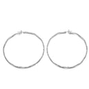 SILVER RHINESTONE HOOP EARRINGS 3" INCH DIAMETER