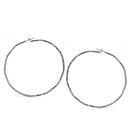 SILVER RHINESTONE HOOP EARRINGS 3" INCH DIAMETER