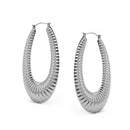 SILVER OVAL HOOP EARRINGS