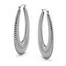 SILVER OVAL HOOP EARRINGS