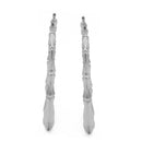 SILVER BAMBOO HOOP EARRINGS