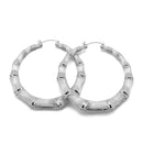 SILVER BAMBOO HOOP EARRINGS