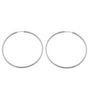 SILVER ROUND 3.25" INCH DIAMETER LARGE AND THIN ENDLESS HOOP EARRINGS