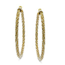 Gold Rhinestone Wrapped Hoop Earrings – 3" Statement Hoops
