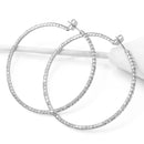 SILVER CRYSTAL RHINESTONE HOOP EARRINGS SET