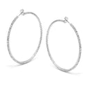 SILVER CRYSTAL RHINESTONE HOOP EARRINGS SET