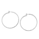 SILVER CRYSTAL RHINESTONE HOOP EARRINGS SET